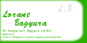 lorant bagyura business card