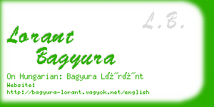 lorant bagyura business card